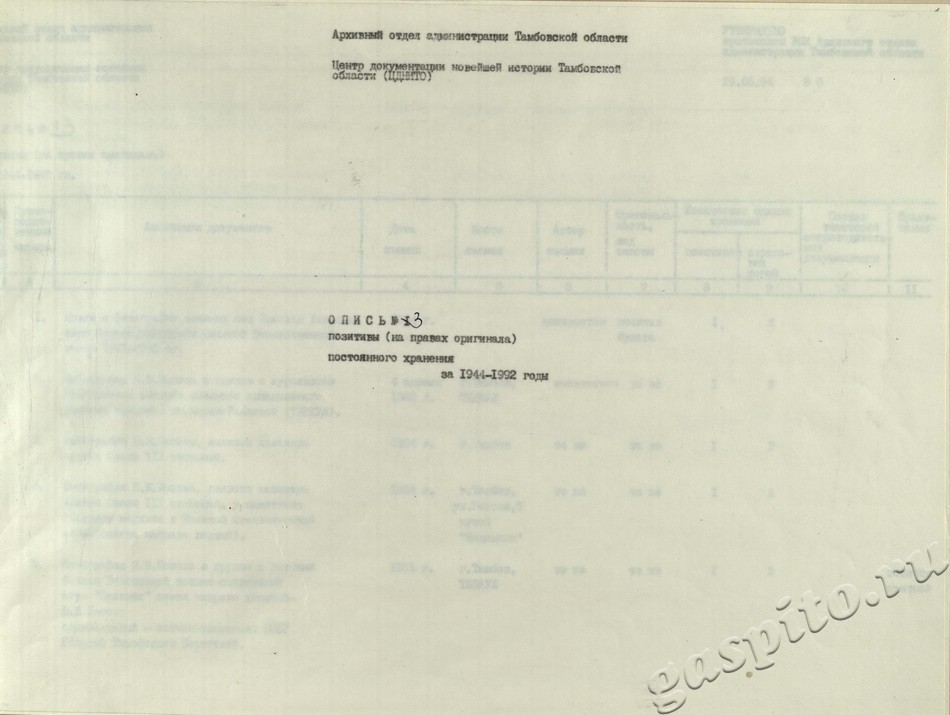 Подробнее о статье Опись №3