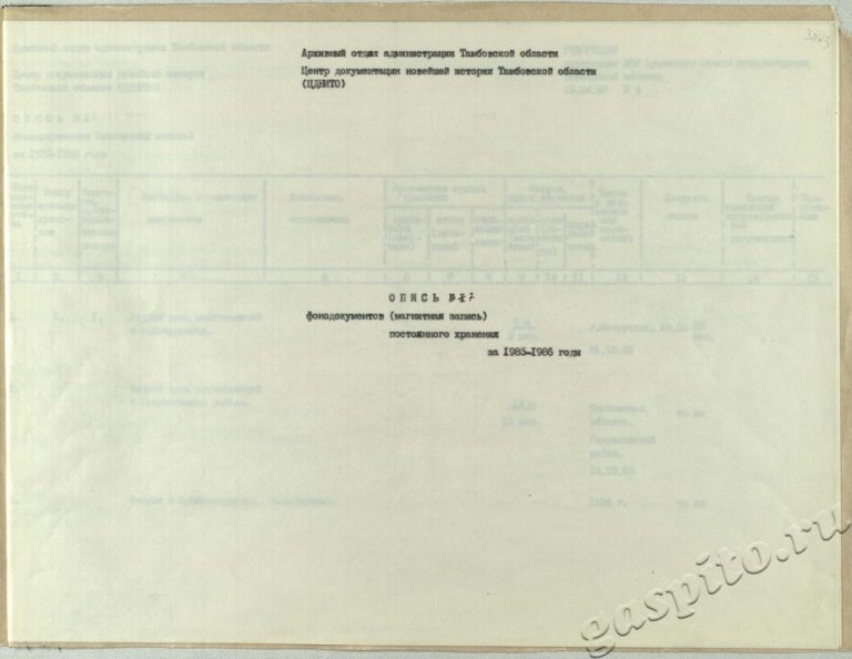 Подробнее о статье Опись №7