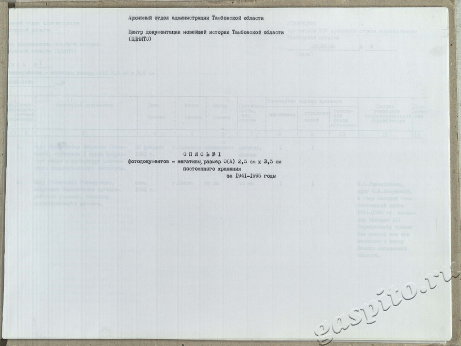 Подробнее о статье Опись №1