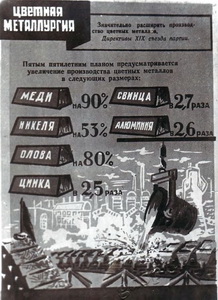 Подробнее о статье Плакат о развитии народного хозяйства СССР в пятой пятилетке (Ед.хр. 3021)