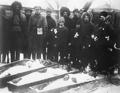 Подробнее о статье Похороны девяти коммунистов-членов ревкома  Н.-Кобанской волости Борисоглебского уезда (Ед.хр. 3644)