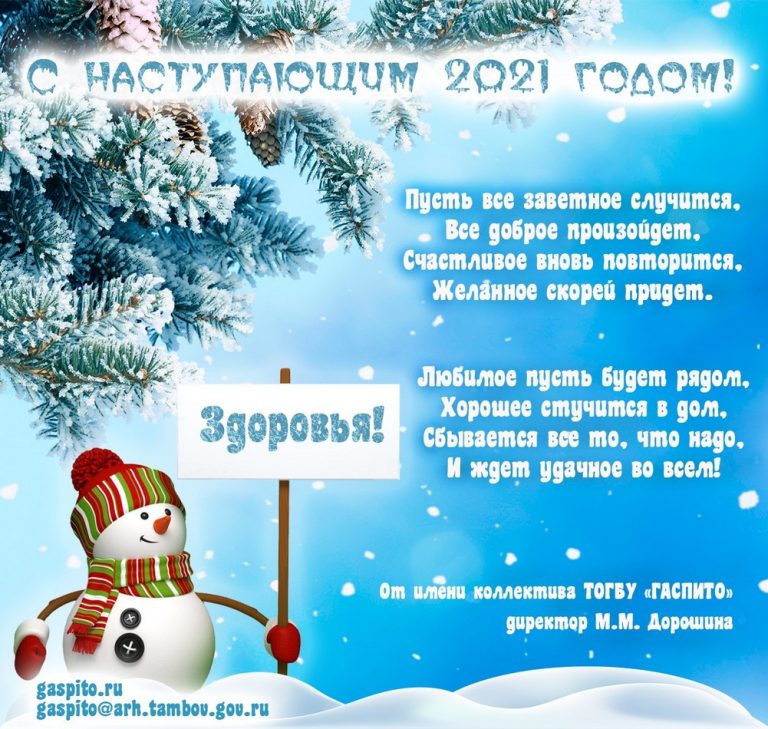Подробнее о статье Коллектив ГАСПИТО поздравляет коллег, друзей и всех посетителей сайта с наступающим Новым 2021 годом!