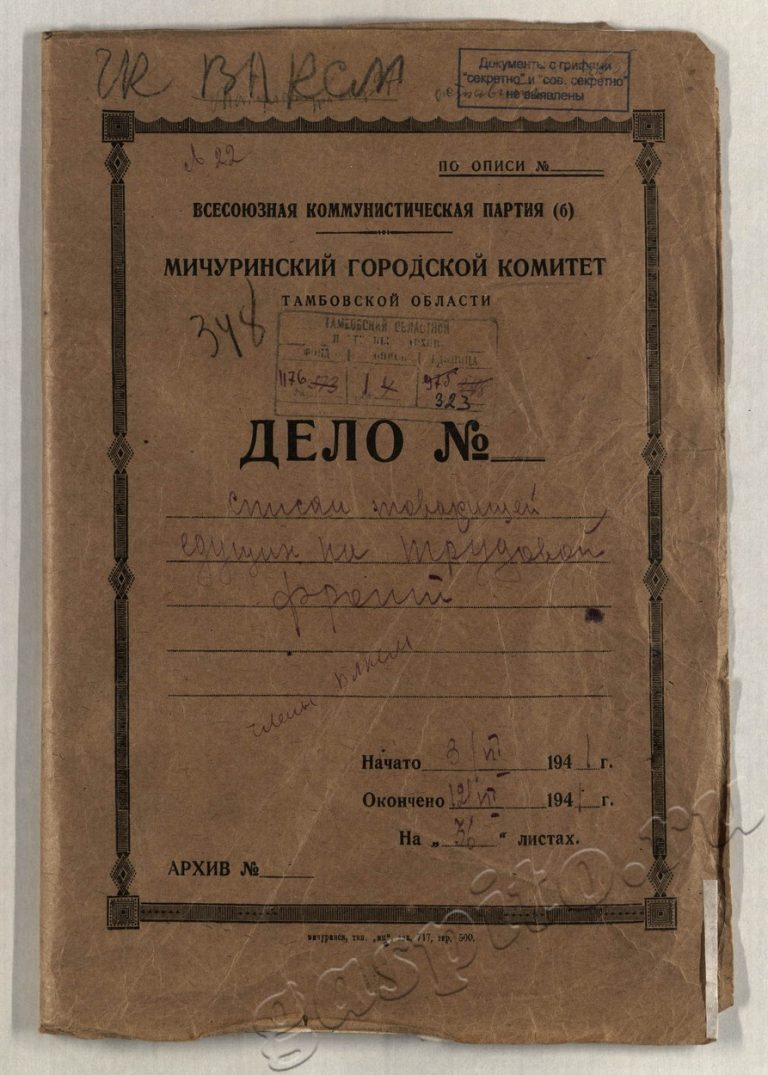 Подробнее о статье Ф. П-1176. Оп. 1. Д. 323.